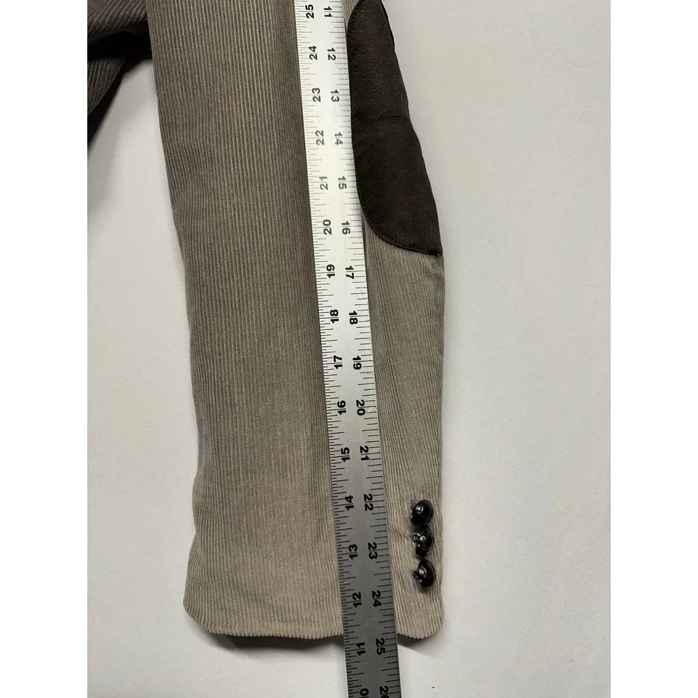 Vintage Brad Whitney Corduroy Blazer Mens 40L Tan Elbow Patches Retro Sport Coat